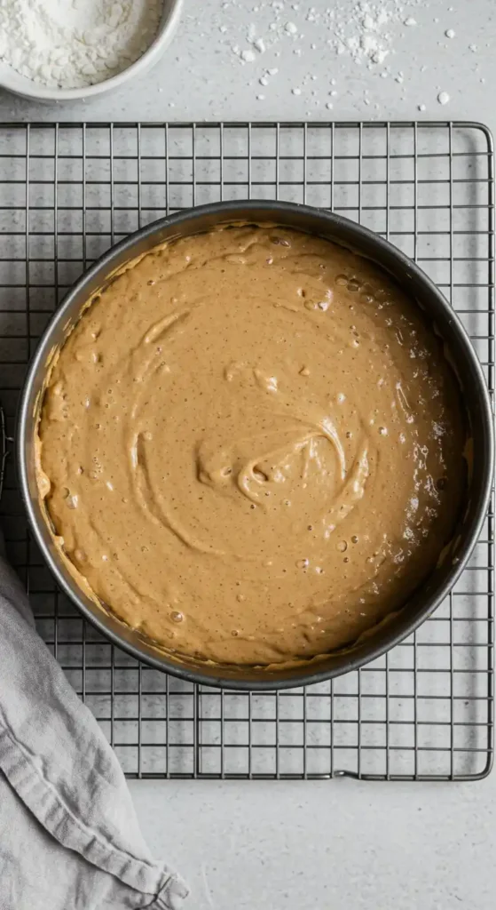 Gâteau aux pommes caramélisées, prêt à être servi, avec une surface brillante et dorée.