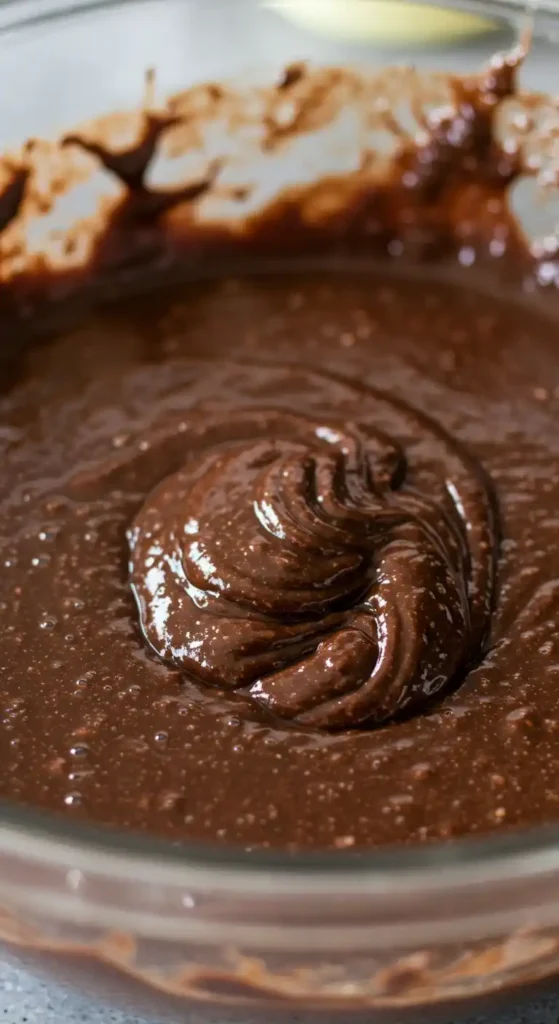 Préparation de la pâte onctueuse du gâteau aux bananes et chocolat: un mélange parfait de saveurs.