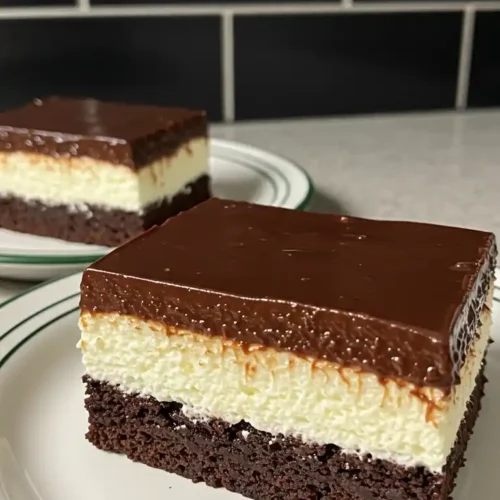 Gâteau qui pleure prêt à déguster : deux portions du délicieux dessert au chocolat présentées sur des assiettes blanches.